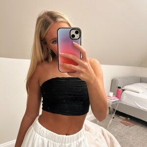 2 piece Black and green tube top set size xs